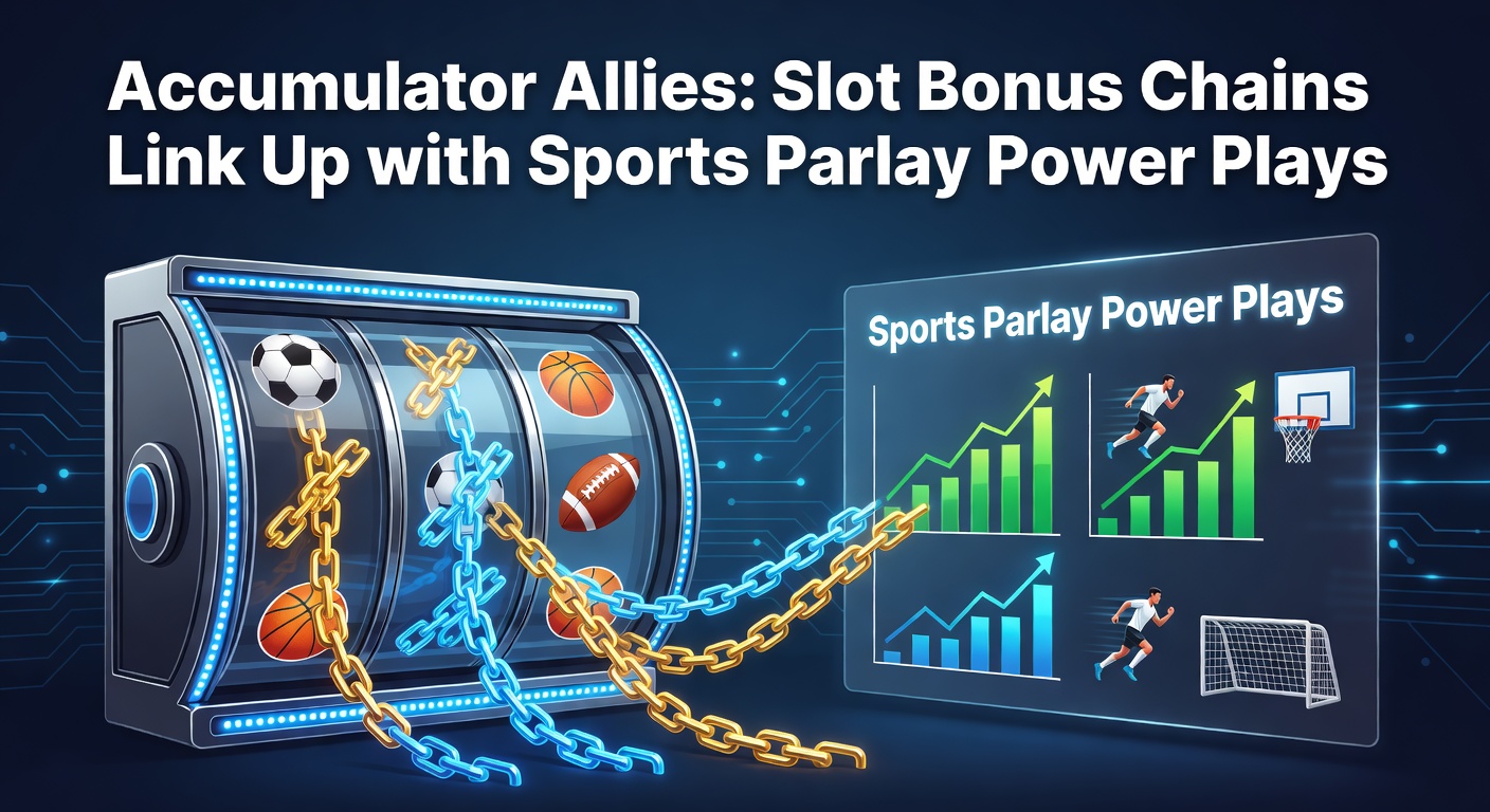Vibrant slot reels cascading with bonus symbols alongside a sports parlay ticket showing chained bets, illustrating the powerful combo of casino and sportsbook promotions