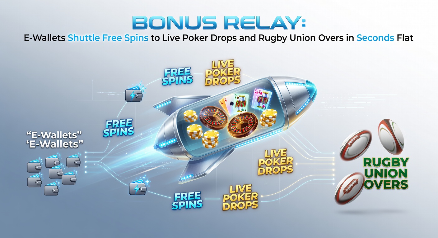 Digital e-wallet interface showing seamless transfer of casino bonuses to sports betting platforms, with icons for slots, poker, and rugby