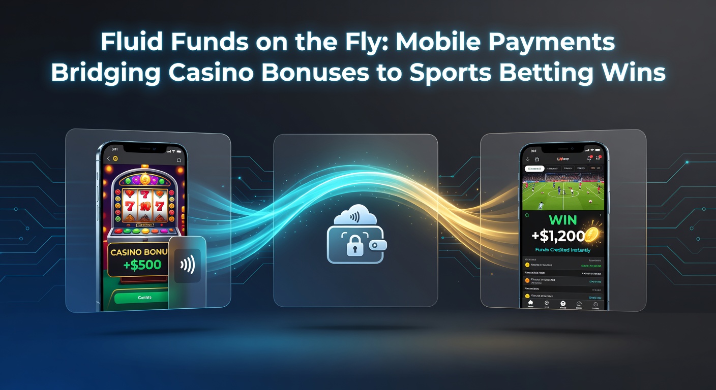 Smartphone screen showing a mobile wallet app transferring funds from casino slots bonus to a sports betting slip on a football match