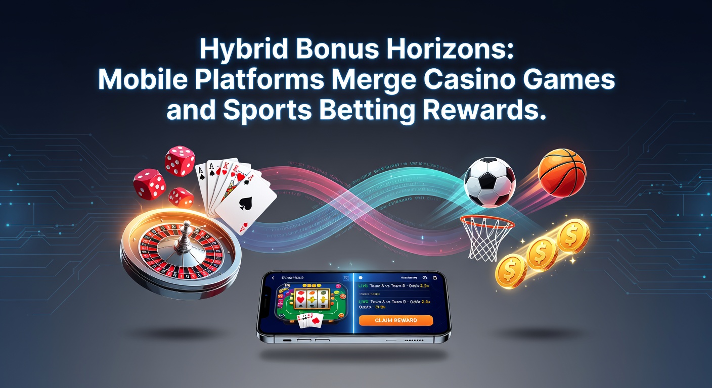 Mobile phone screen displaying a hybrid app interface with casino slots, sports betting odds, and overlapping bonus notifications