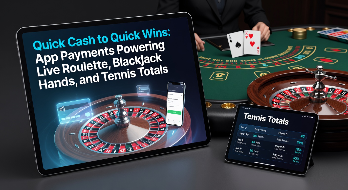 Mobile phone screen showing a live roulette game with instant deposit notification and tennis betting odds updating in real-time