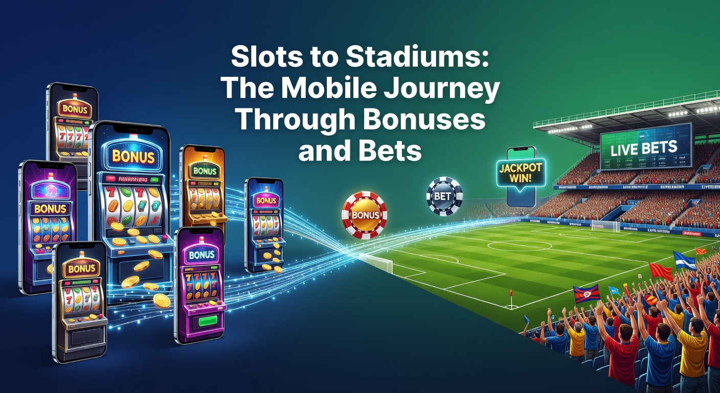 Mobile app interface displaying stacked bonuses bridging slot jackpots and NFL game odds with seamless navigation