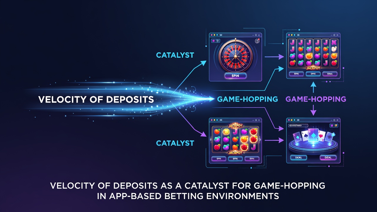 Mobile app interface demonstrating seamless movement between slots, roulette, and sports betting sections after a completed deposit